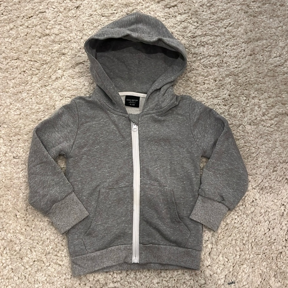 Little Bipsy 18-24 heathered gray zip up sweatshirt in excellent used condition